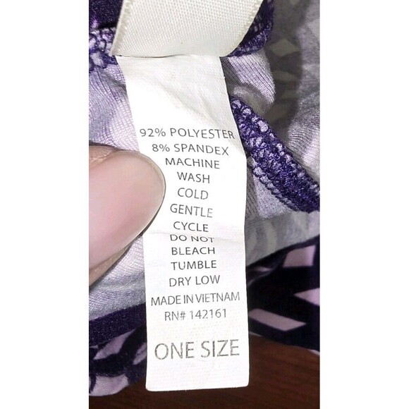 Lularoe One Size Purple & Pink Geometric Patterned Leggings/Yoga Pants (A51) - Picture 3 of 5